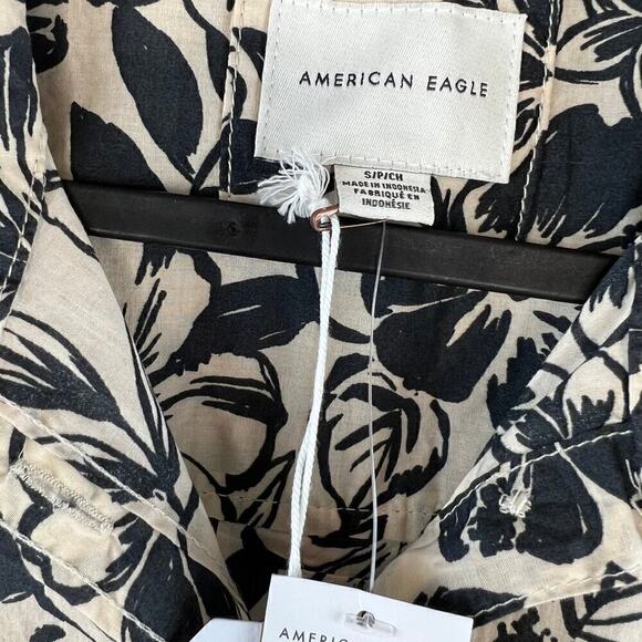 NWT American Eagle Cotton Poplin Tropical Printed Button Down Casual Shirt Small - Picture 8 of 8